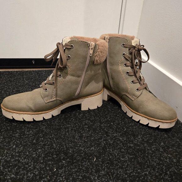 Rieker Fall/Winter Green Lace Up Ankle Boot - Womens 8 - Picture 8 of 9